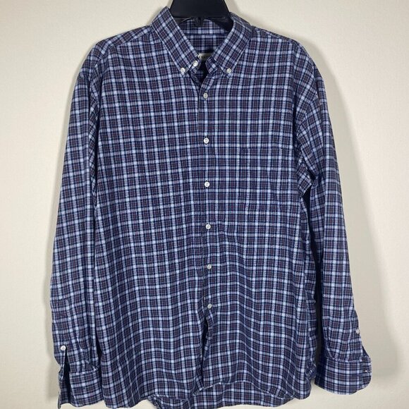 Miller Westby Other - Miller Westby Men's Navy Red Plaid Button-Up Shirt XXL Preppy Business